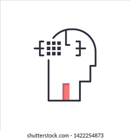 Artificial, Human, Man, Head  Flat Color Icon. Vector icon banner Template