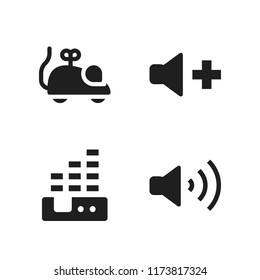 artificial icon. 4 artificial vector icons set. mouse toy and volume icons for web and design about artificial theme