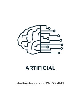 Artificial icon. Monochrome simple Smart Technology icon for templates, web design and infographics