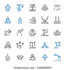 artificial icons set. Collection of artificial with robot, industrial robot, motherboard. Editable and scalable artificial icons.