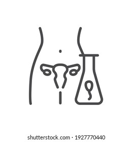 Artificial insemination color line icon. Outline pictogram for web page.