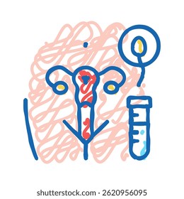inseminação artificial ícone doodle esboçar vetor. sinal de inseminação artificial. ilustração de símbolo isolado