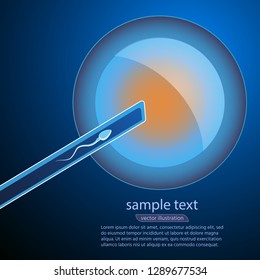 Artificial insemination. The fertilized egg, washed, injected sperm, uterus, womb, syringe. In vitro fertilisation. Artificial insemination element.