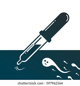 Artificial insemination flat illustration. Vector graphic EPS8