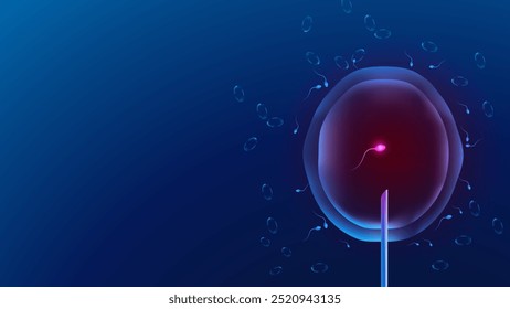 Inseminación artificial de fondo humano Vector azul editable