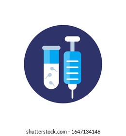 icono de inseminación artificial, vector plano