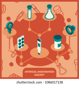 Artificial insemination icon set