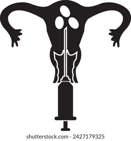 Ilustración de vector de icono de inseminación artificial  