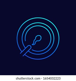 icono de inseminación artificial o ifv, lineal