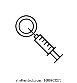 icono de línea de inseminación artificial, ilustración vectorial
