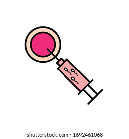 artificial insemination line icon, vector illustration