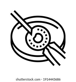 vector de icono de línea de inseminación artificial. signo de inseminación artificial. símbolo de contorno aislado ilustración negra