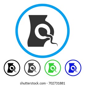 Artificial Insemination rounded icon. Vector illustration style is a flat iconic symbol inside a circle, black, gray, blue, green versions. Designed for web and software interfaces.