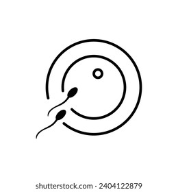 Inseminación artificial, icono de esperma. icono de inseminación artificial. simple ilustración plana sobre fondo blanco..eps