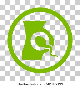 Artificial Insemination vector icon. Illustration style is a flat iconic eco green symbol on a transparent background.