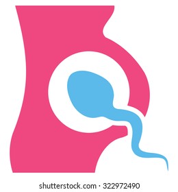Artificial Insemination vector icon. Style is bicolor flat symbol, pink and blue colors, rounded angles, white background.