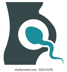 Artificial Insemination vector icon. Style is bicolor flat symbol, soft blue colors, rounded angles, white background.
