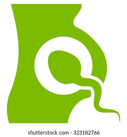 Artificial Insemination vector icon. Style is flat symbol, eco green color, rounded angles, white background.