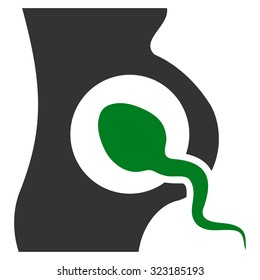 Artificial Insemination vector icon. Style is bicolor flat symbol, green and gray colors, rounded angles, white background.
