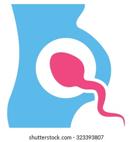 Artificial Insemination vector icon. Style is bicolor flat symbol, pink and blue colors, rounded angles, white background.