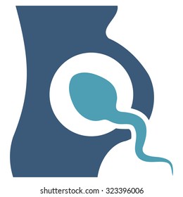 Artificial Insemination vector icon. Style is bicolor flat symbol, cyan and blue colors, rounded angles, white background.