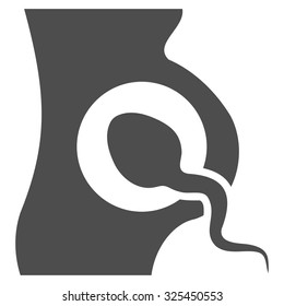 Artificial Insemination vector icon. Style is flat symbol, gray color, rounded angles, white background.
