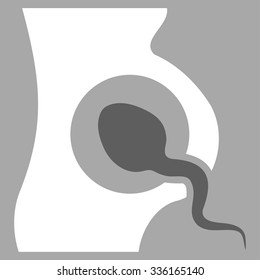 Artificial Insemination vector icon. Style is bicolor flat symbol, dark gray and white colors, rounded angles, silver background.