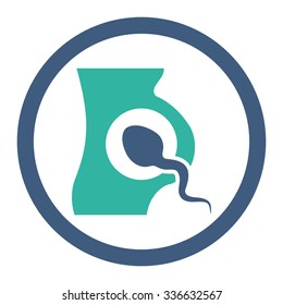 Artificial Insemination vector icon. Style is bicolor flat rounded symbol, cobalt and cyan colors, rounded angles, white background.