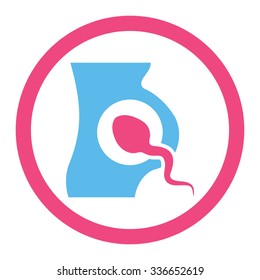 Artificial Insemination vector icon. Style is bicolor flat rounded symbol, pink and blue colors, rounded angles, white background.