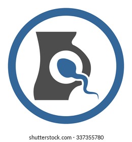 Artificial Insemination vector icon. Style is bicolor flat rounded symbol, cobalt and gray colors, rounded angles, white background.