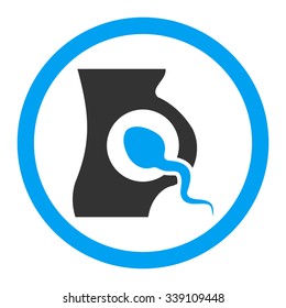Artificial Insemination vector icon. Style is bicolor flat rounded symbol, blue and gray colors, rounded angles, white background.