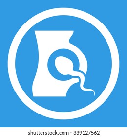 Artificial Insemination vector icon. Style is flat rounded symbol, white color, rounded angles, blue background.