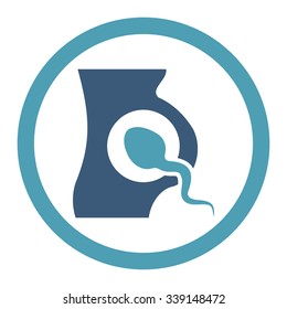 Artificial Insemination vector icon. Style is bicolor flat rounded symbol, cyan and blue colors, rounded angles, white background.