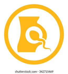 Artificial Insemination vector icon. Style is flat rounded symbol, yellow color, rounded angles, white background.