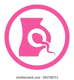 Artificial Insemination vector icon. Style is flat rounded symbol, pink color, rounded angles, white background.