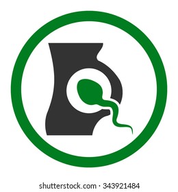 Artificial Insemination vector icon. Style is bicolor flat rounded symbol, green and gray colors, rounded angles, white background.