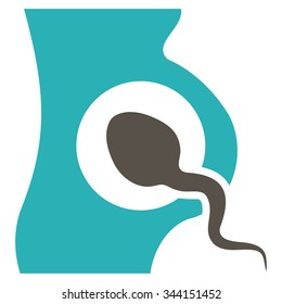 Artificial Insemination vector icon. Style is bicolor flat symbol, grey and cyan colors, rounded angles, white background.