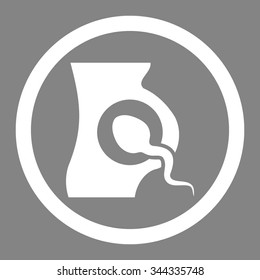 Artificial Insemination vector icon. Style is flat rounded symbol, white color, rounded angles, gray background.