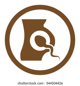 Artificial Insemination vector icon. Style is flat rounded symbol, brown color, rounded angles, white background.