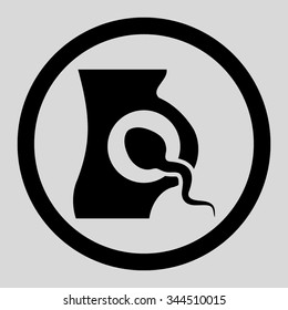 Artificial Insemination vector icon. Style is flat rounded symbol, black color, rounded angles, light gray background.