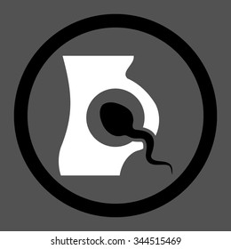 Artificial Insemination vector icon. Style is bicolor flat rounded symbol, black and white colors, rounded angles, gray background.