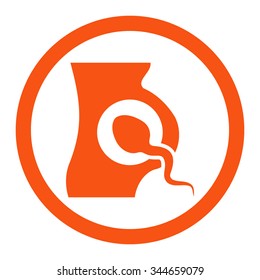Artificial Insemination vector icon. Style is flat rounded symbol, orange color, rounded angles, white background.
