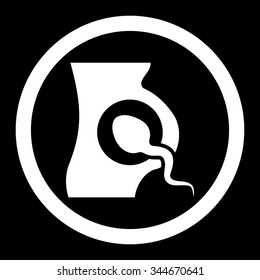 Artificial Insemination vector icon. Style is flat rounded symbol, white color, rounded angles, black background.