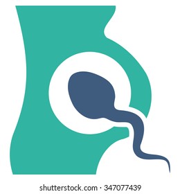 Artificial Insemination vector icon. Style is bicolor flat symbol, cobalt and cyan colors, rounded angles, white background.