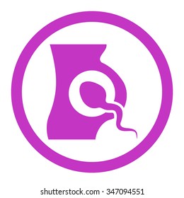 Artificial Insemination vector icon. Style is flat rounded symbol, violet color, rounded angles, white background.