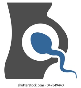 Artificial Insemination vector icon. Style is bicolor flat symbol, cobalt and gray colors, rounded angles, white background.