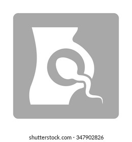 Artificial Insemination vector icon. Style is flat rounded square button, white and silver colors, white background.