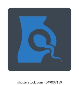 Artificial Insemination vector icon. Style is flat rounded square button, smooth blue colors, white background.