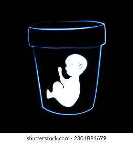 Artificial insemination vector isolated illustration. Study of the human embryo. Cloning. Unborn children. Abortion. Frozen pregnancy. Miscarriage.