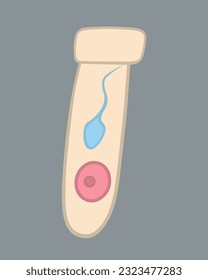 Artificial insemination vector isolated illustration. In vitro fertilization. Egg donation. Sperm reporting. Freezing sperm and eggs.